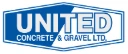 Blue, grey, and white United Concrete &amp; Gravel Ltd logo