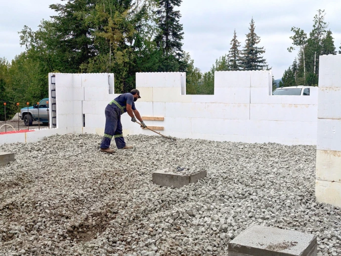 Enviro-Rock installed beneath a concrete slab project