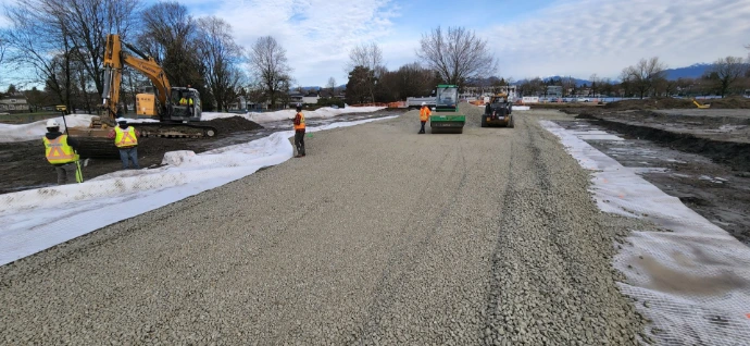 Enviro-Rock installed beneath a sports field and recreational area